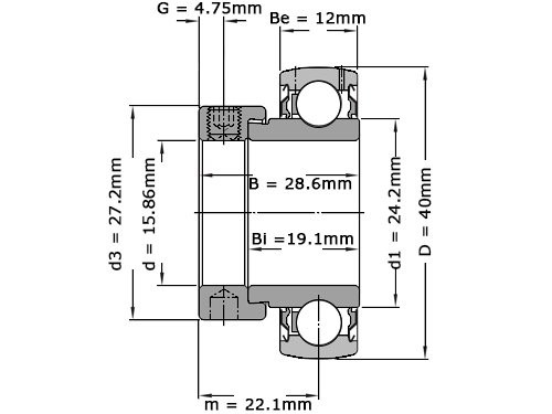 SKF Insert Lager YET203-010 (15.88mm)
