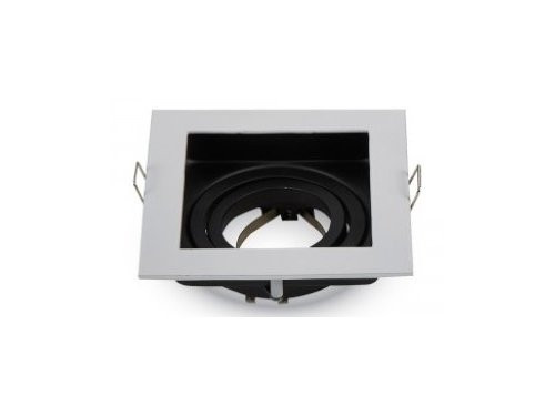 Foto van Inbouwspot verdiept verstelbaar 50mm vierkant wit Inbouwspot verdiept verstelbaar 50mm vierkant wit