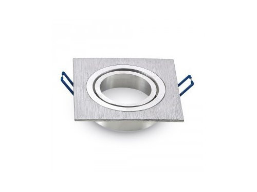 Foto van Inbouwspot verstelbaar 50mm vierkant geborsteld aluminium Inbouwspot verstelbaar 50mm vierkant geborsteld aluminium