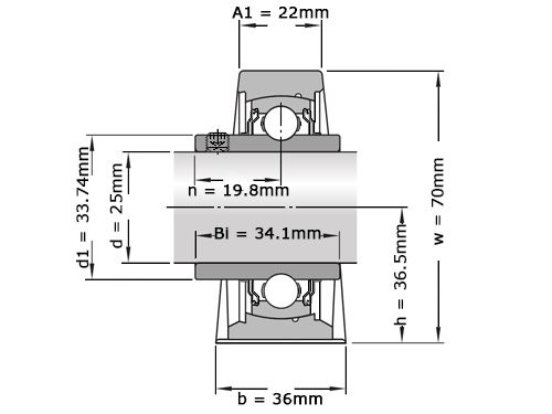 SKF Lagerblok Staand SY25 TF VA201 (25mm)