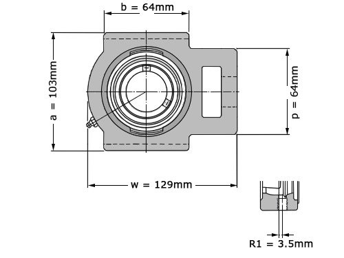 Foto van SKF Lagerblok Span TUJ35 TF (35mm) SKF Lagerblok Span TUJ35 TF (35mm)