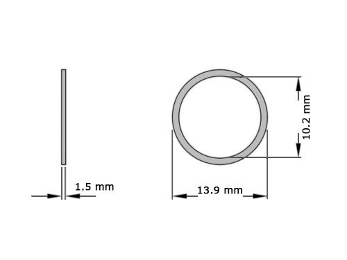 Ring Koper DIN 7603 10x14x1.5mm