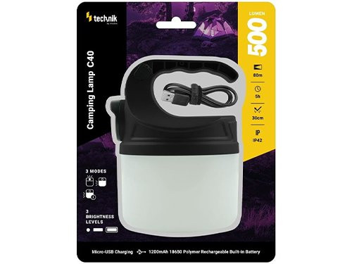 Foto van Technik LED campinglamp C40 oplaadbaar 500 lumen Technik LED campinglamp C40 oplaadbaar 500 lumen
