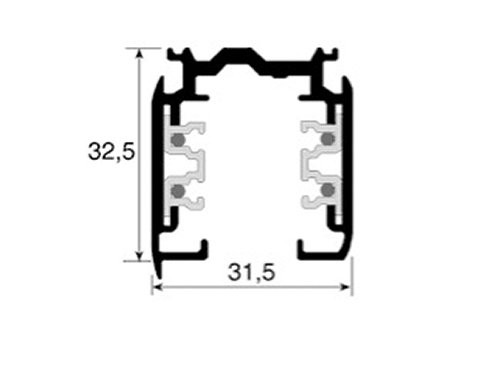 Foto van Rail 3-fasen 4meter grijs Rail 3-fasen 4meter grijs