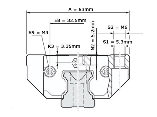 Bosch Rexroth Kogelwagen Koolstofstaal KWD-020-FLS-C0-N-1 Met Kogelketting