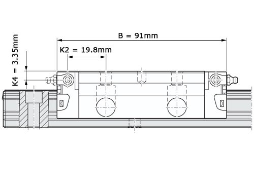 Bosch Rexroth Kogelwagen Koolstofstaal KWD-020-FLS-C0-N-1 Met Kogelketting