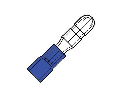 Foto van Kabelschoen rondsteker male blauw 5mm Kabelschoen rondsteker male blauw 5mm