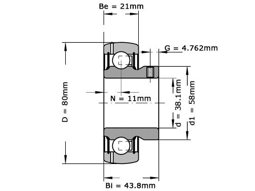 Foto van INA Insert Lager RA108 NPP (38.10mm) INA Insert Lager RA108 NPP (38.10mm)