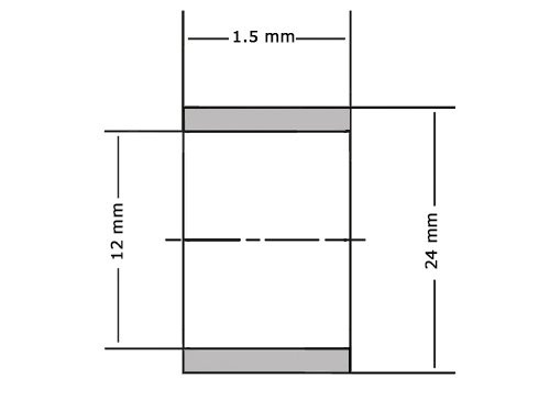 Glijlager Sinterbrons BP25 12x24x1.5mm
