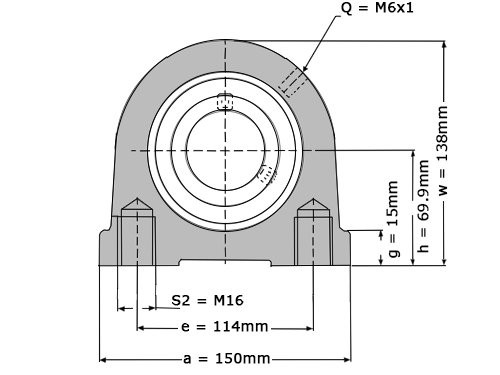 SNR Lagerblok Staand UCPA212 (60mm)