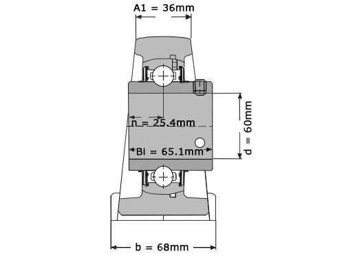 SNR Lagerblok Staand UCPA212 (60mm)