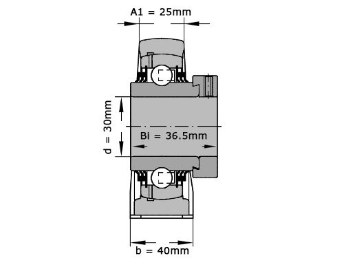 INA Lagerblok Staand TSHE30 N (30mm)