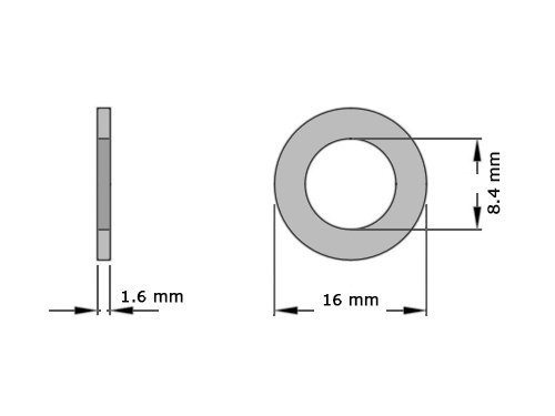 Sluitring DIN 125A M8 RVS A2