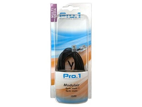 Modulair 6p4c naar 6p4c zwart 10m