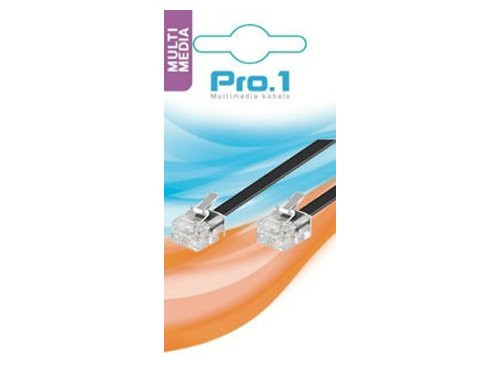 Modulair 6p4c naar 6p4c zwart 10m