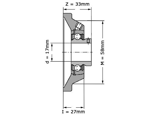 Foto van INA Lagerblok Vierkant PCJY17 (17mm) INA Lagerblok Vierkant PCJY17 (17mm)