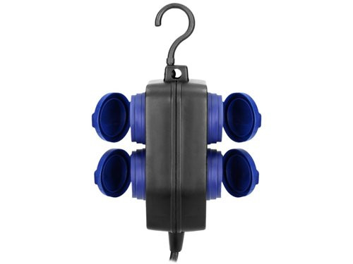 Hangkoppeling zwart IP44 H05 3x1,5qmm 5m 4V met klep