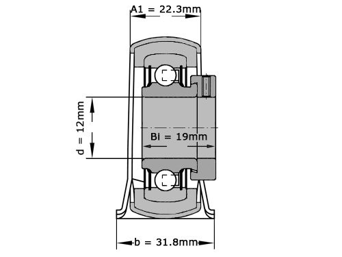 INA Lagerblok Plaatstaal Staand RPB12 (12mm)