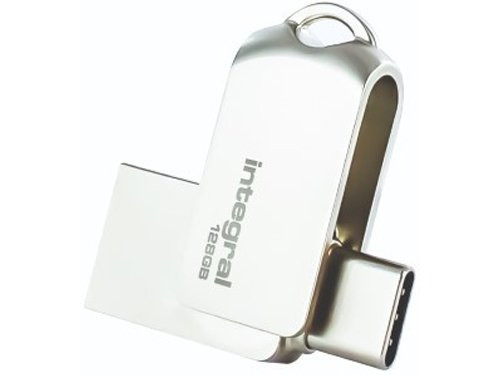 USB stick 128GB Metal Dual USB-C en USB 3.0