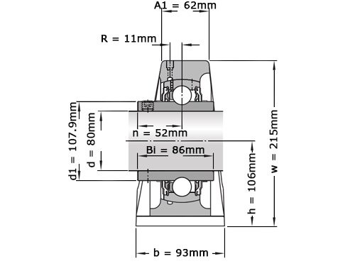 Foto van SKF Lagerblok Staand UCP316 (80mm) SKF Lagerblok Staand UCP316 (80mm)