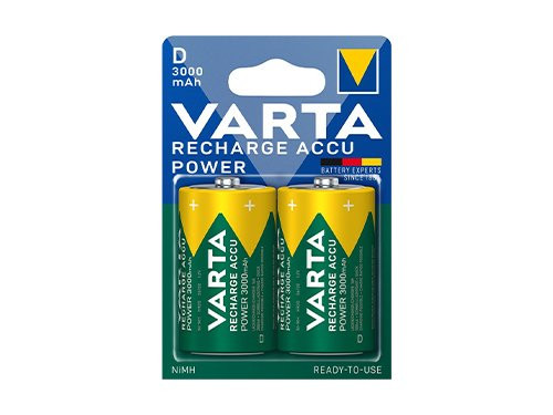 Foto van Varta NiMH oplaadbare batterij D 3000mA blister(2) Varta NiMH oplaadbare batterij D 3000mA blister(2)