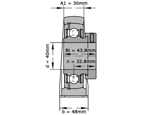 INA Lagerblok Staand PASE40 N (40mm)
