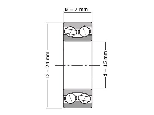 IBB Hoekcontactlager Tweerijig 3802 2RS (15x24x7mm)