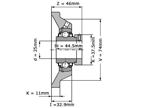 Foto van INA Lagerblok Vierkant RCJ25 N (25mm) INA Lagerblok Vierkant RCJ25 N (25mm)