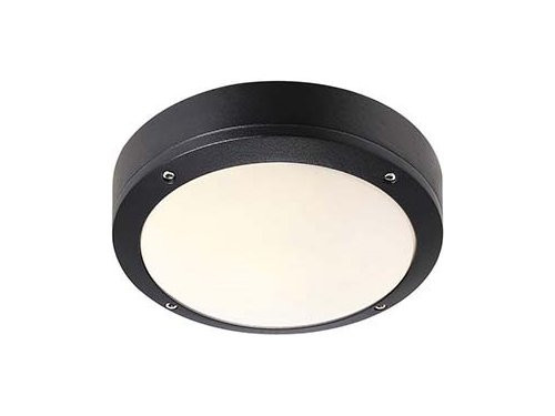 Foto van Plafonniere Desi E27 zwart IP44 22cm Plafonniere Desi E27 zwart IP44 22cm