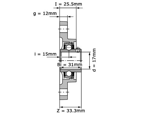 FAG Lagerblok Ovaal UCFA203 (17mm)