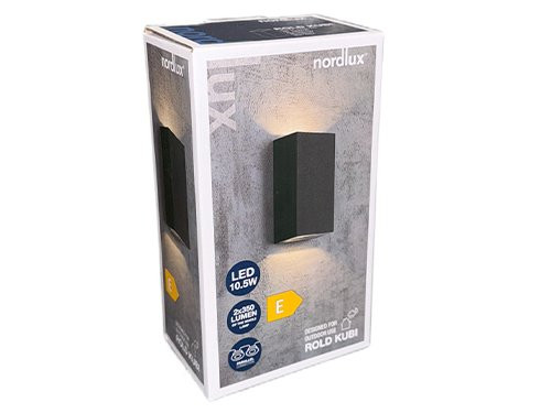 LED Wandlamp Rold plat zwart 10,5W 3000K IP54