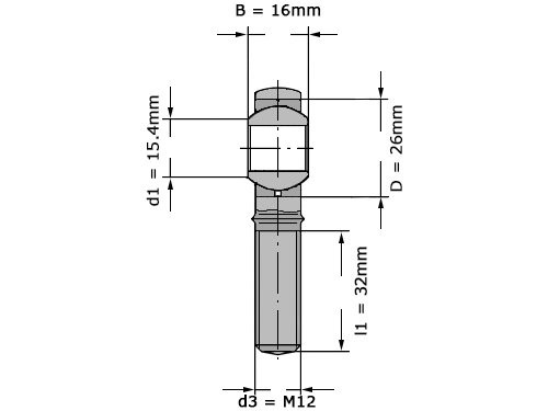 INA Stangkop GAKL12 PB A (12x32x16mm)