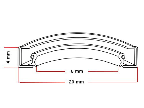 Oliekeerring 6x20x4mm BASL NBR 70