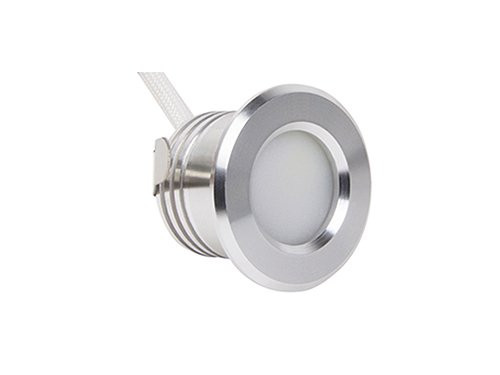 Foto van LED mini inbouwspot 1,5W 2700K 37mm 60gr rond vast geschuurd staal LED mini inbouwspot 1,5W 2700K 37mm 60gr rond vast geschuurd staal