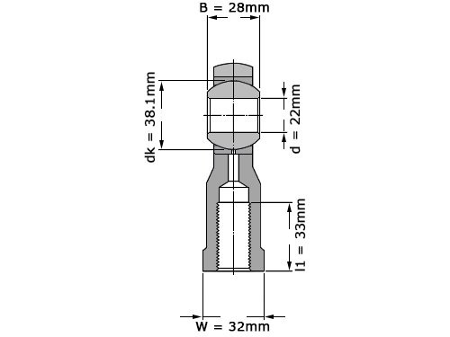 SKF Stangkop SIKAC22 M (22x55x28mm)