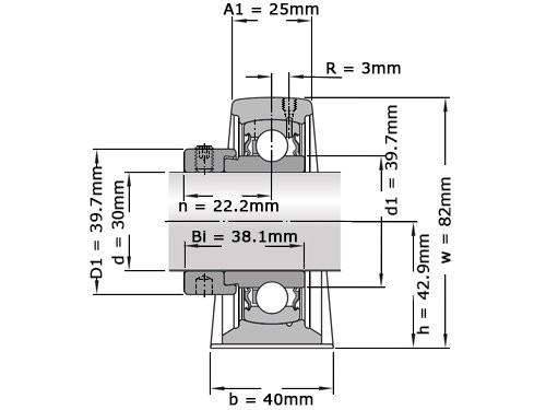 Foto van SKF Lagerblok Staand SY30 TF (30mm) SKF Lagerblok Staand SY30 TF (30mm)