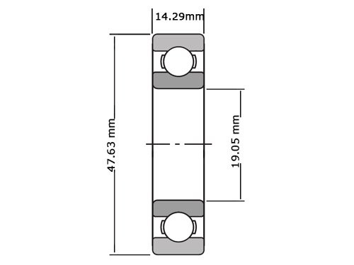 NKE Kogellager Eenrijig LJ3/4 2RSR (19.05x47.63x14.29mm)