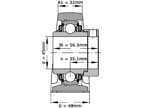 INA Lagerblok Staand TASE45 (45mm)