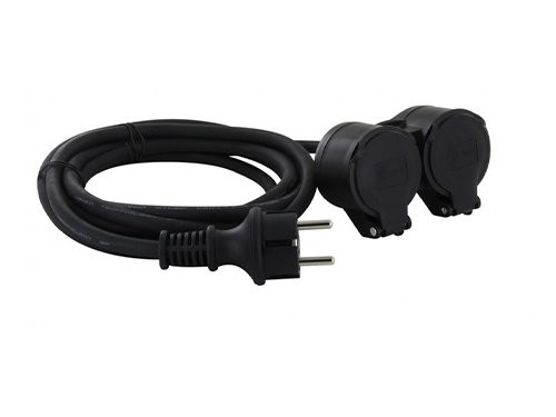 Verlengsnoer rubber tweeweg 3x1,5qmm 5m