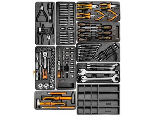 Gereedschapswagen 7 lades metaal - Gevuld 129-delig