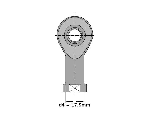 Foto van SKF Stangkop SIKB12 F VZ019 (12x33x16mm) SKF Stangkop SIKB12 F VZ019 (12x33x16mm)
