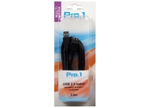 USB kabel A-male -> A-female 3m