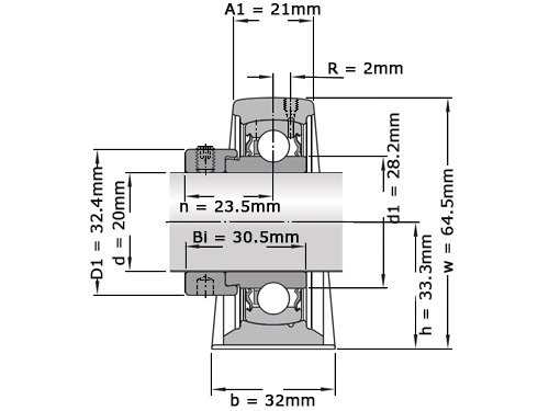 Foto van SKF Lagerblok Staand SY20 FM (20mm) SKF Lagerblok Staand SY20 FM (20mm)