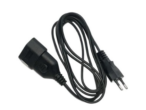 Euroverlengsnoer 2x0,75qmm zwart 2m