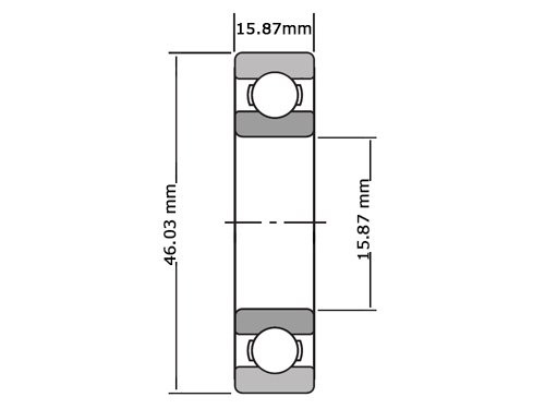 NKE Kogellager Eenrijig MJ5/8 (15.87x46.03x15.87mm)