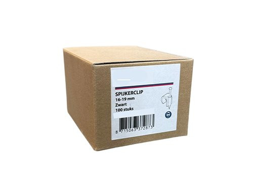 Foto van Spijkerclip 16-19 mm zwart doos(100) Spijkerclip 16-19 mm zwart doos(100)