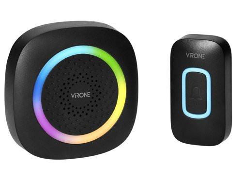 Foto van Draadloze deurbel set 300m zwart +RGB Draadloze deurbel set 300m zwart +RGB