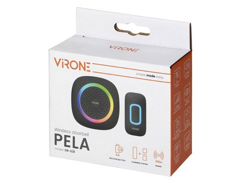 Foto van Draadloze deurbel set 300m zwart +RGB Draadloze deurbel set 300m zwart +RGB