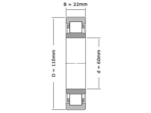 Foto van NKE Cilinderlager Eenrijig NU212 E MA6 C3 (60x110x22mm) NKE Cilinderlager Eenrijig NU212 E MA6 C3 (60x110x22mm)