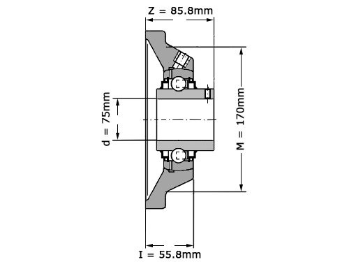 Foto van INA Lagerblok Vierkant RCJY75 (75mm) INA Lagerblok Vierkant RCJY75 (75mm)